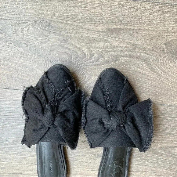 All Saints Rumour Knit Bow Mules Slides Flats Black Slip on Round toe Size 7 - Picture 9 of 14